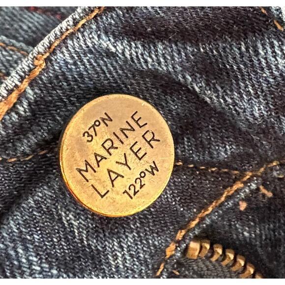 Men's 34x32 Marine Layer Straight Jeans Medium Wash Denim Casual USA - Picture 5 of 7